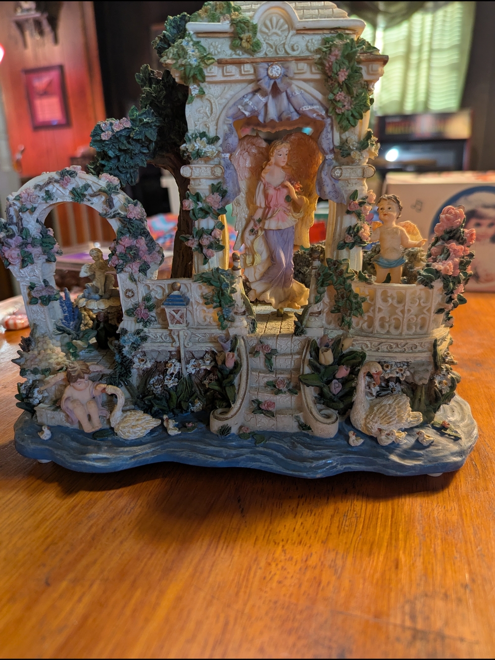 Romantic Pink & Cream Garden Figurine Sculpture